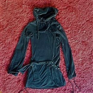 Dark Gray Psylo Soba Long Sleeve Dress Tunic